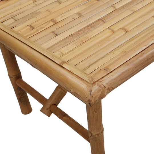 Auxiliary Outdoor Free Standing Bamboo Table Natural 70x40x36cm
