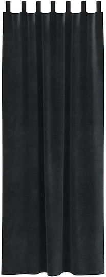 vidaXL Set Curtains with Tab Top Black 140x225cm