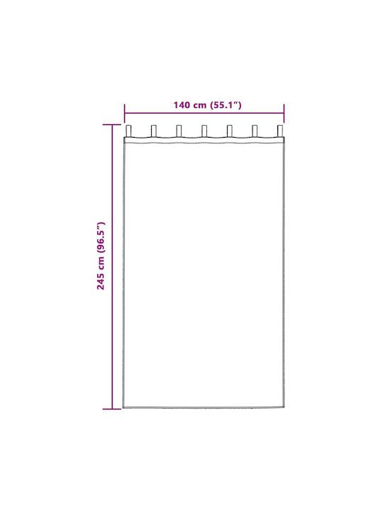 vidaXL Pink Curtains Set with Tab Top 140x245cm
