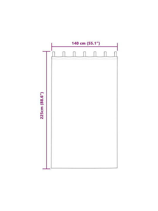 vidaXL Set Perdele Cu Bretele Negre 140x225cm