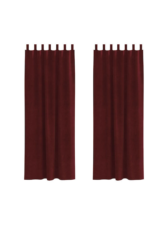 vidaXL Burgundy Blackout Curtains Set with Tab Top 140x225cm