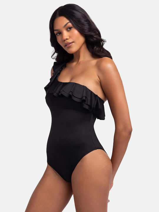 One Piece Swimsuit With One Shoulder Black
