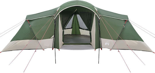 vidaXL Summer Camping Tent Tunnel Green For 6 People 721x335x212cm