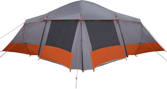 vidaXL Camping Tent Tunnel Gray for 6 People 721x335x212cm
