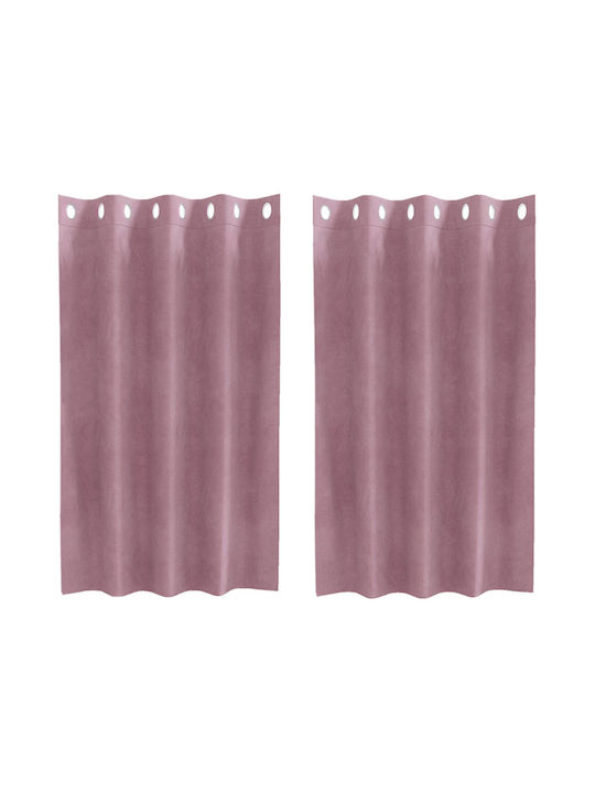 vidaXL Pink Window Curtain Set with Grommets 140x140cm