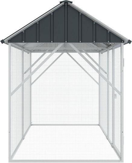 vidaXL Κλουβί Πτηνών 112x227x141εκ. Γκρι