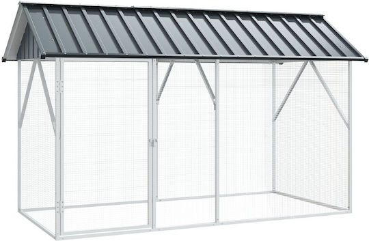 vidaXL Κλουβί Πτηνών 112x227x141εκ. Γκρι