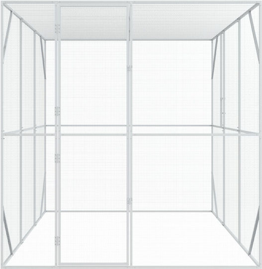 vidaXL Cușcă Păsări 302x206x214cm. Gri