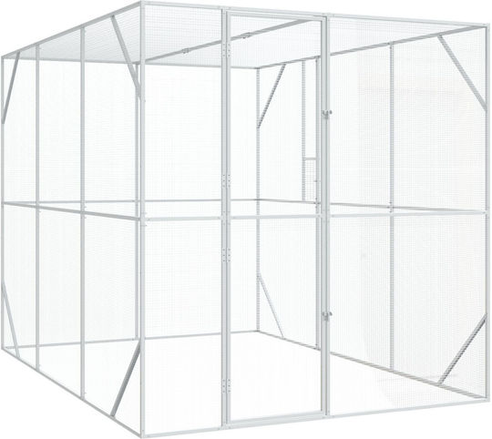vidaXL Cușcă Păsări 302x206x214cm. Gri