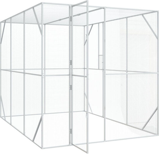 vidaXL Cușcă Păsări 302x206x214cm. Gri