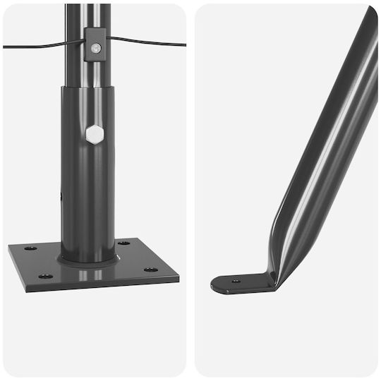 vidaXL Придържащ клипс за Ограда на Градина от Пластмаса 3.2x3.2x83.5бр 1бр Gray