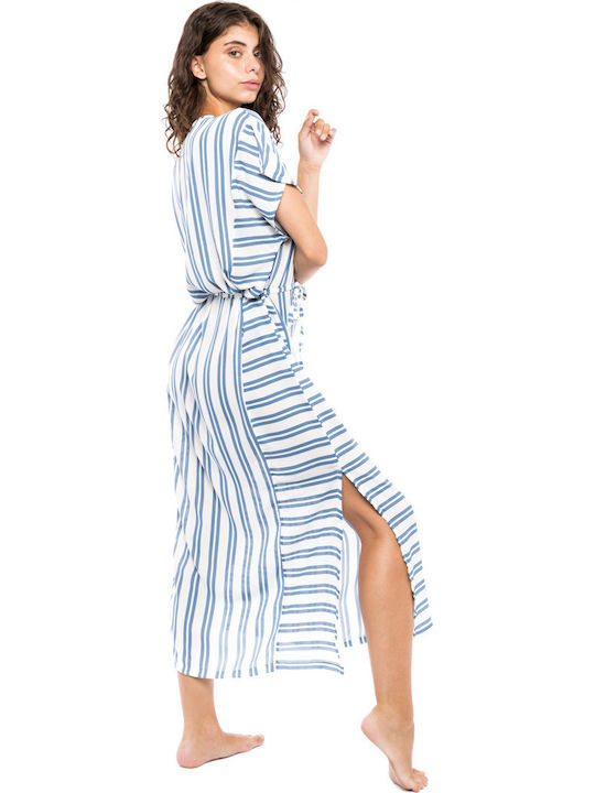Pink Label Damen Maxi Kaftan Strand White