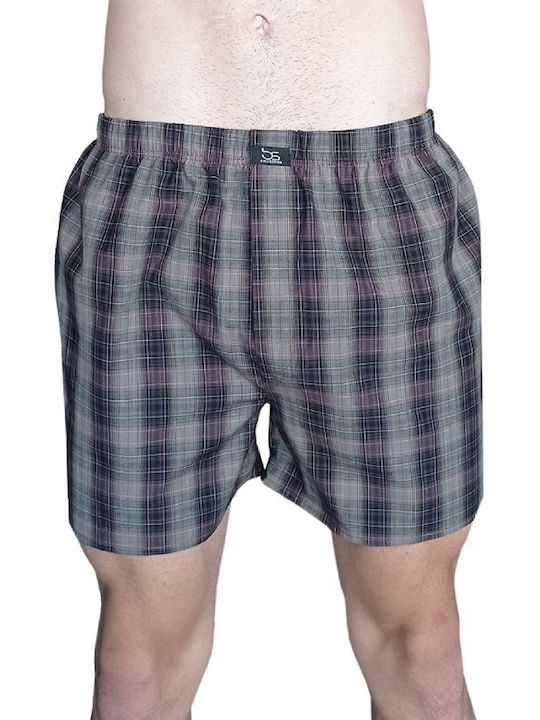 Herren Boxershorts Coffee Kariert 1Packung