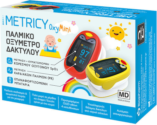 Metricy Metrisch Professionelles Oximeter Fingerspitze Für Kinder Rot