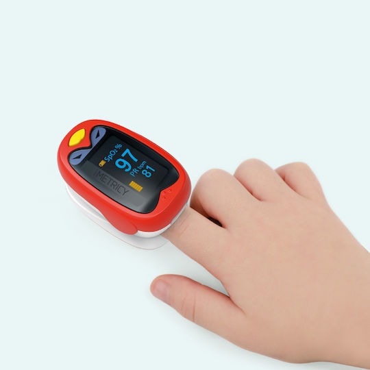 Metricy Metrisch Professionelles Oximeter Fingerspitze Für Kinder Rot