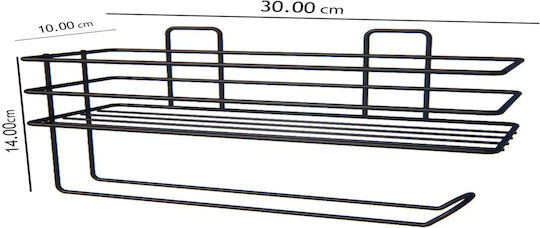 Suport de hârtie de bucătărie și organizator de spațiu Femmit, montat pe perete, din metal, 14x10x30 cm, Berry mat