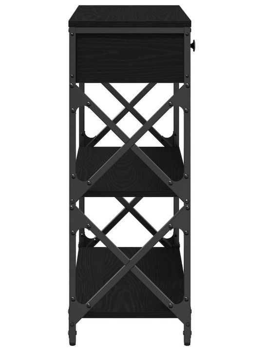 Console Table Wood & Metal Μαύρη Δρυς L75xW28xH75cm