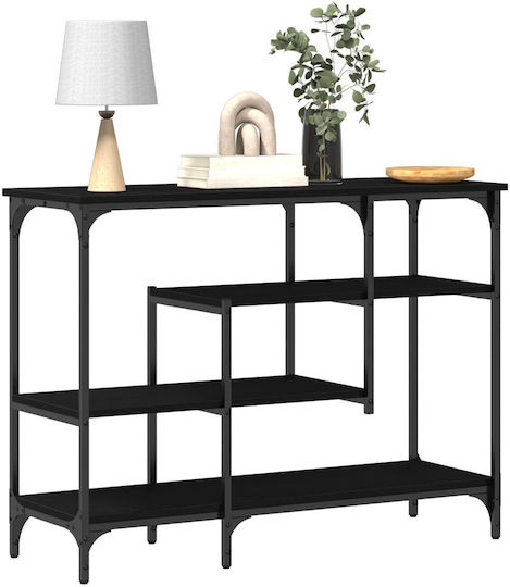 Console Table Wood & Metal Black Oak L100xW35xH75cm