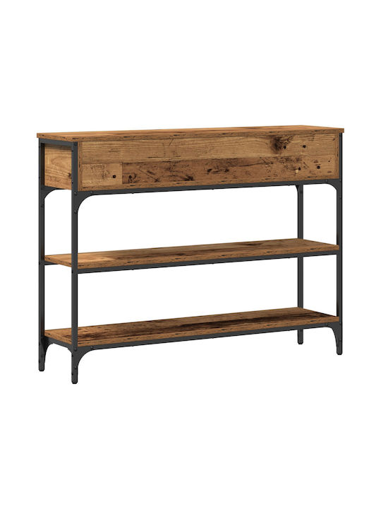 Console Table Wood & Metal Παλιού Ξύλου L100xW25xH75cm