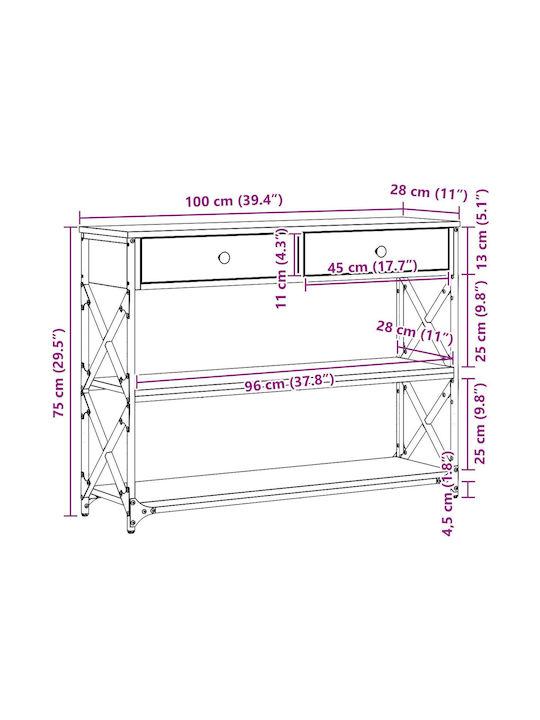 Konsole L100xB28xH75cm