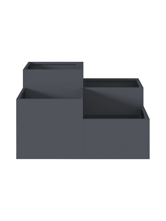 vidaXL Garden Pot Metallic Charcoal 80x80x48cm.