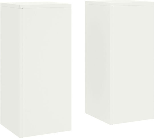 vidaXL Ανθοστήλες Μεταλλικές Λευκά 24x24x55εκ. 2τμχ