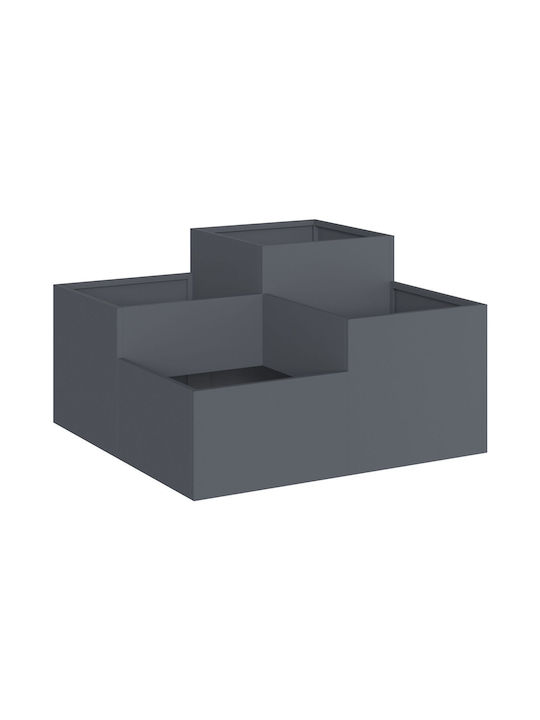 vidaXL Garden Pot Metallic Charcoal 80x80x48cm.