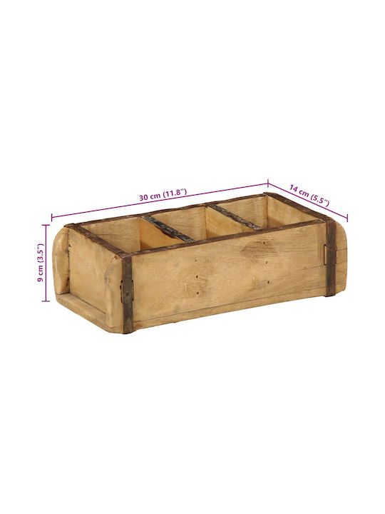 vidaXL Ξύλινο Κουτί Αποθήκευσης Καφέ 30x14x9cm 4τμχ
