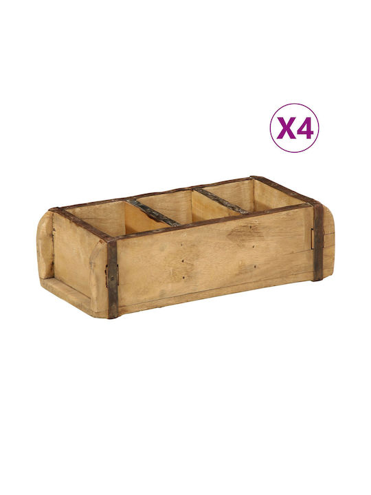 vidaXL Ξύλινο Κουτί Αποθήκευσης Καφέ 30x14x9cm 4τμχ