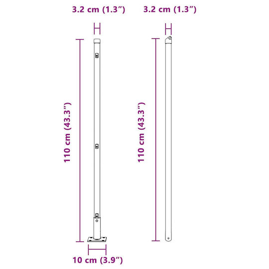 vidaXL Clip de fixare pentru Împrejmuire Grădină din Plastic - Plastic 3.2x3.2x110buc 1buc Gray