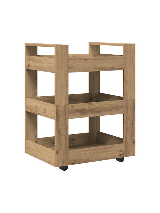 vidaXL Τρόλεϊ Κουζίνας Ξύλινο 3 Θέσεων Καφέ 60x45x80cm