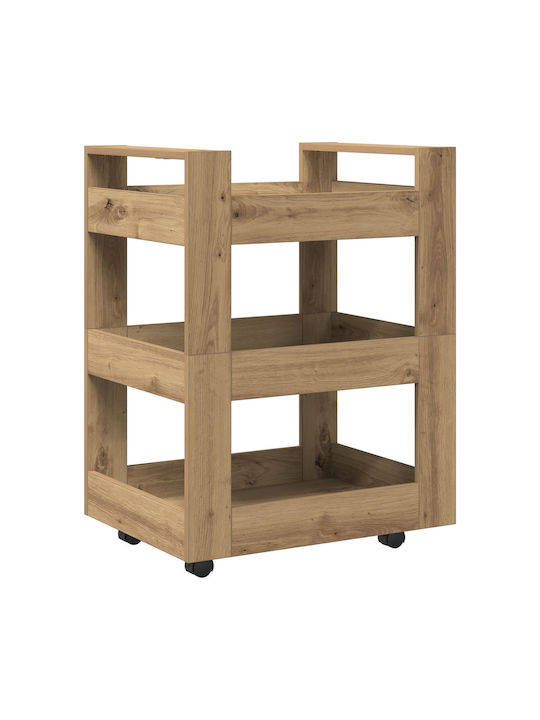 vidaXL Τρόλεϊ Κουζίνας Ξύλινο 3 Θέσεων Καφέ 60x45x80cm