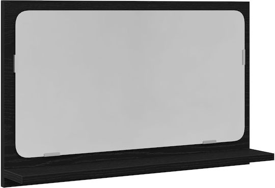 vidaXL Rectangular Bathroom Mirror with Cabinet 60x10.5cm Black