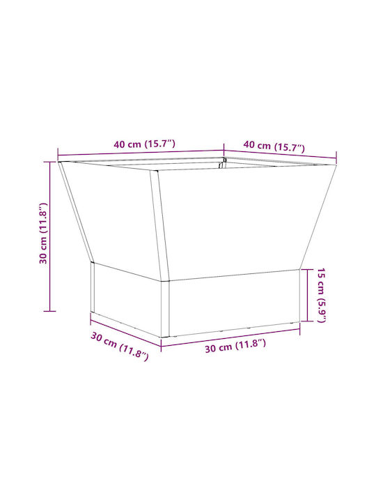 vidaXL Firepit Black 40x40x30cm