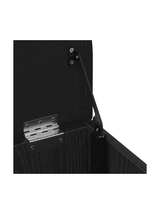 Stool For Living Room With Storage Space Wooden Black Oak 40x40x45cm