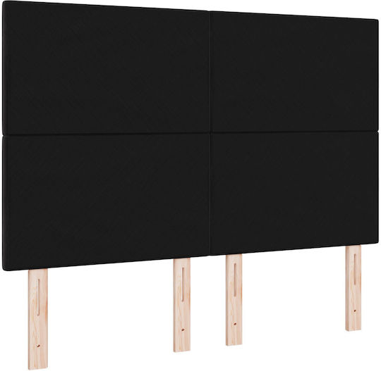 vidaXL Stoff-Kopfstütze für Betten Schwarz Samt 160x88cm