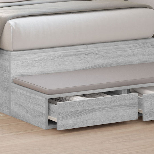 vidaXL Bed Drawer made of Wood Gray 100x36.5x16.5cm