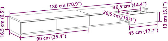 vidaXL Holzbettschublade Braune 180x36,5x16,5cm