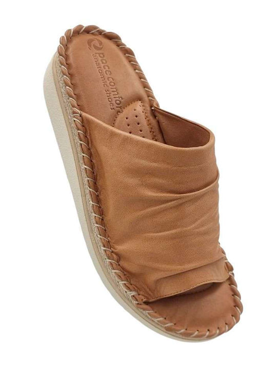 Damenplattformen Tabac Braun