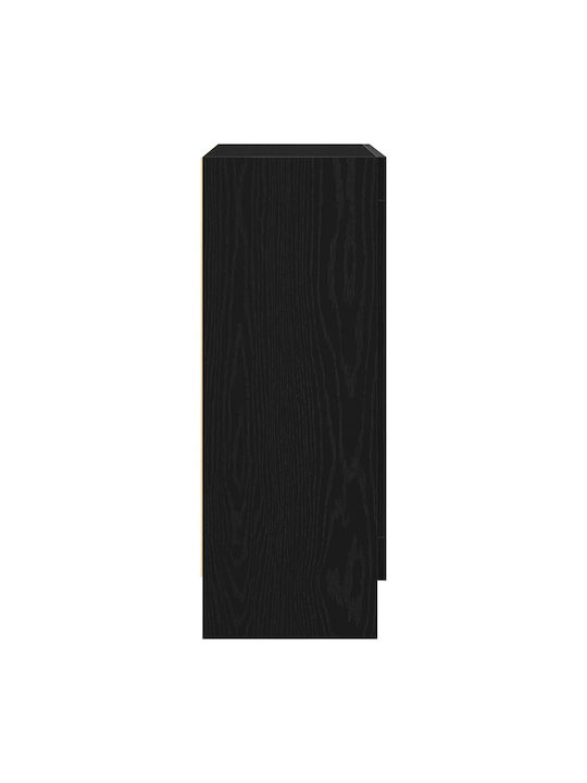 Bodenstehend Wohnzimmer Vitrine aus Spanplatte mit Glas Black 82.5x30.5x80cm