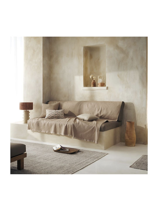 Gofis Home Throw For Four-Seater Sofa Jacquard 180x350cm 401/21 Hemp Beige 2007401421005