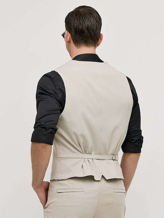 Men's Vest Slim Fit Beige