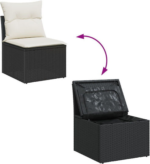 Garten- und Outdoor-Möbelsets Wohnzimmer Typsatz 10 Stück Schwarz mit Kissen