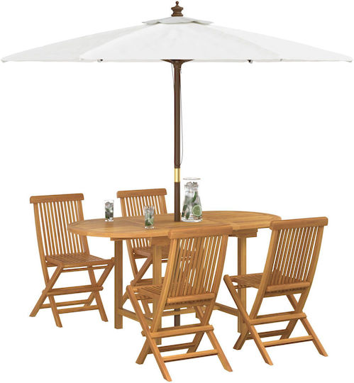 Set Sala De Mese Pentru Exterior 5 Piese Maro