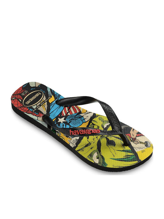 Top Marvel Classics Men's Flip Flops Black