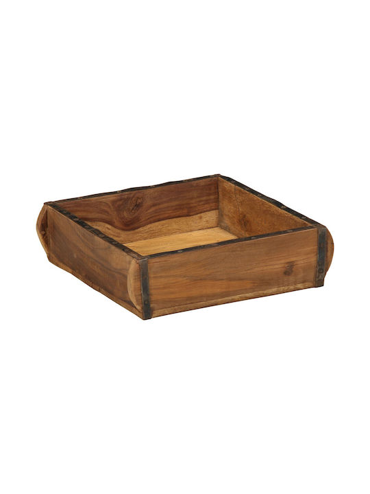 vidaXL Holz Rechteckig Serviertablett in Braun Farbe 31x29x10cm 4019615 1Stück