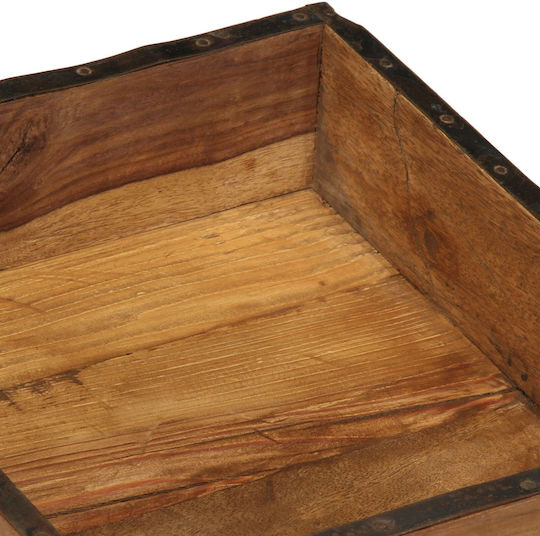 vidaXL Дърво Поднос за сервиране в Кафяв Цвят 31x29x10см 4019615 1бр