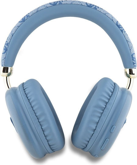 Guess 4G Triangle Logo Wireless / Wired Over Ear Headphones with 32 hours of Operation Blue