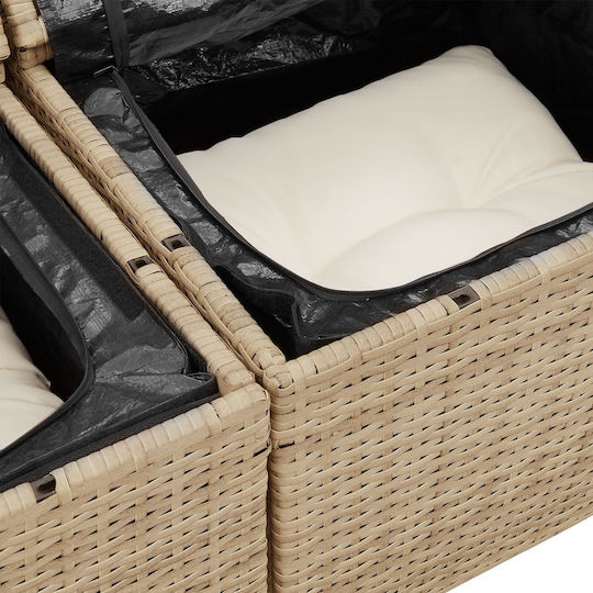 Garten- und Outdoor-Möbelsets 7 Stück Beiges mit Kissen