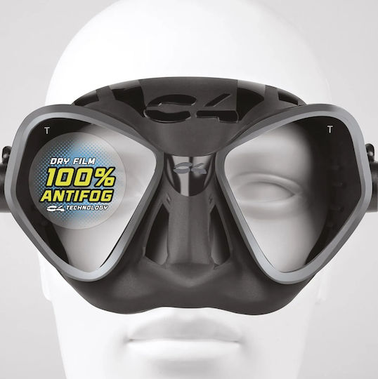 C4 C4 Tauchmasken Silikon Condor Antifog Schwarze
